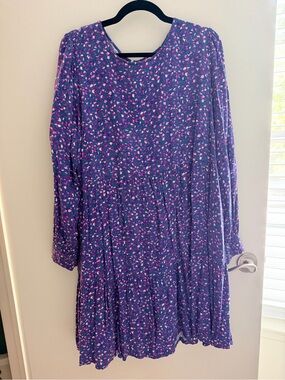 a new day Purple Floral Tiered Long-Sleeve Dress